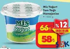 MİS YOĞURT TAM YAĞLI HOMOJENİZE 1,5 KG